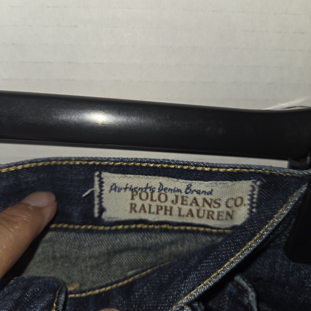 Y2K VTG Ralph Lauren Polo Jeans Co. Dark Blue Denim Skirt, Size 10 - Picture 6 of 7